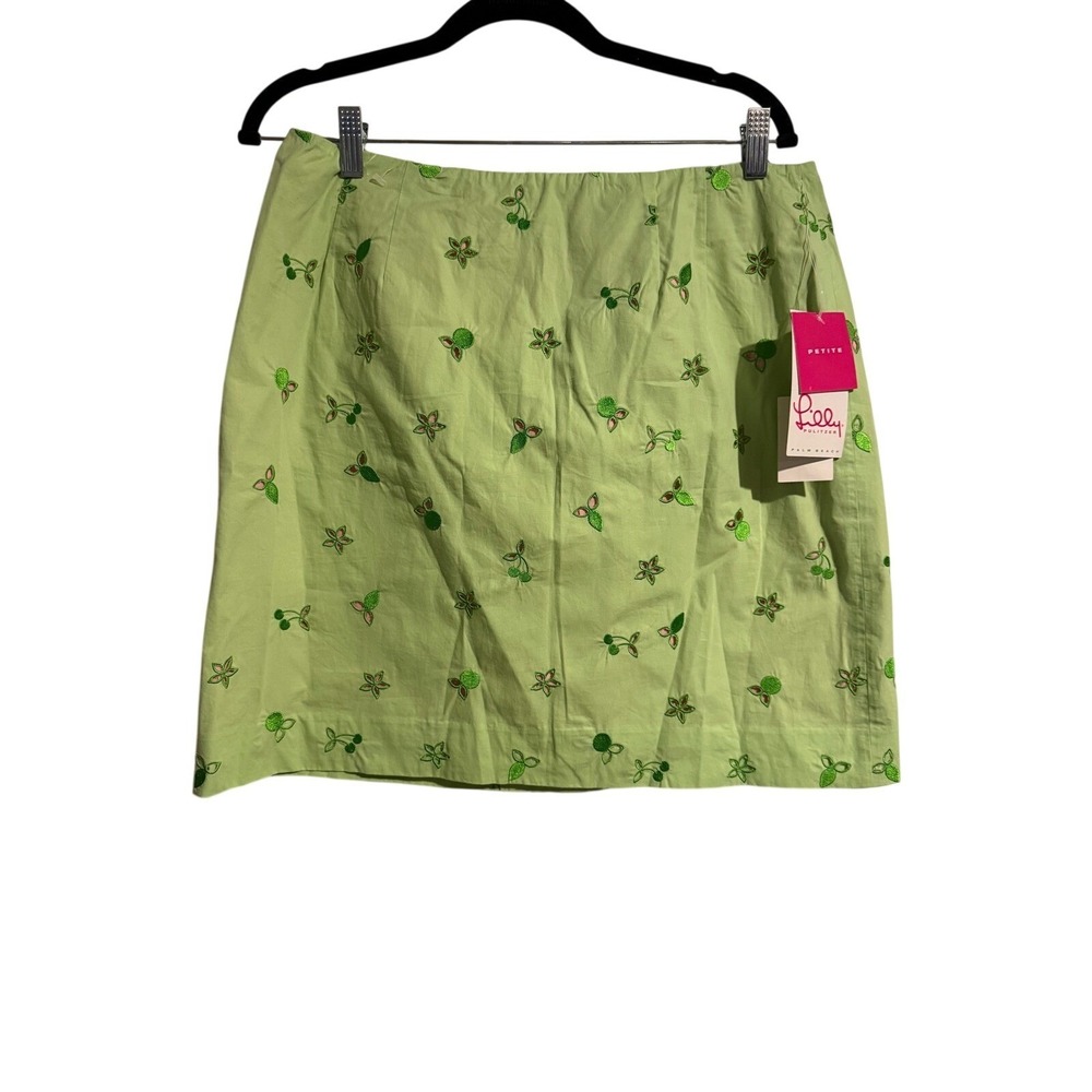 Lilly Pulitzer Petite Simple Skirt Paris Sorbet Emb Pistachio Size 14P